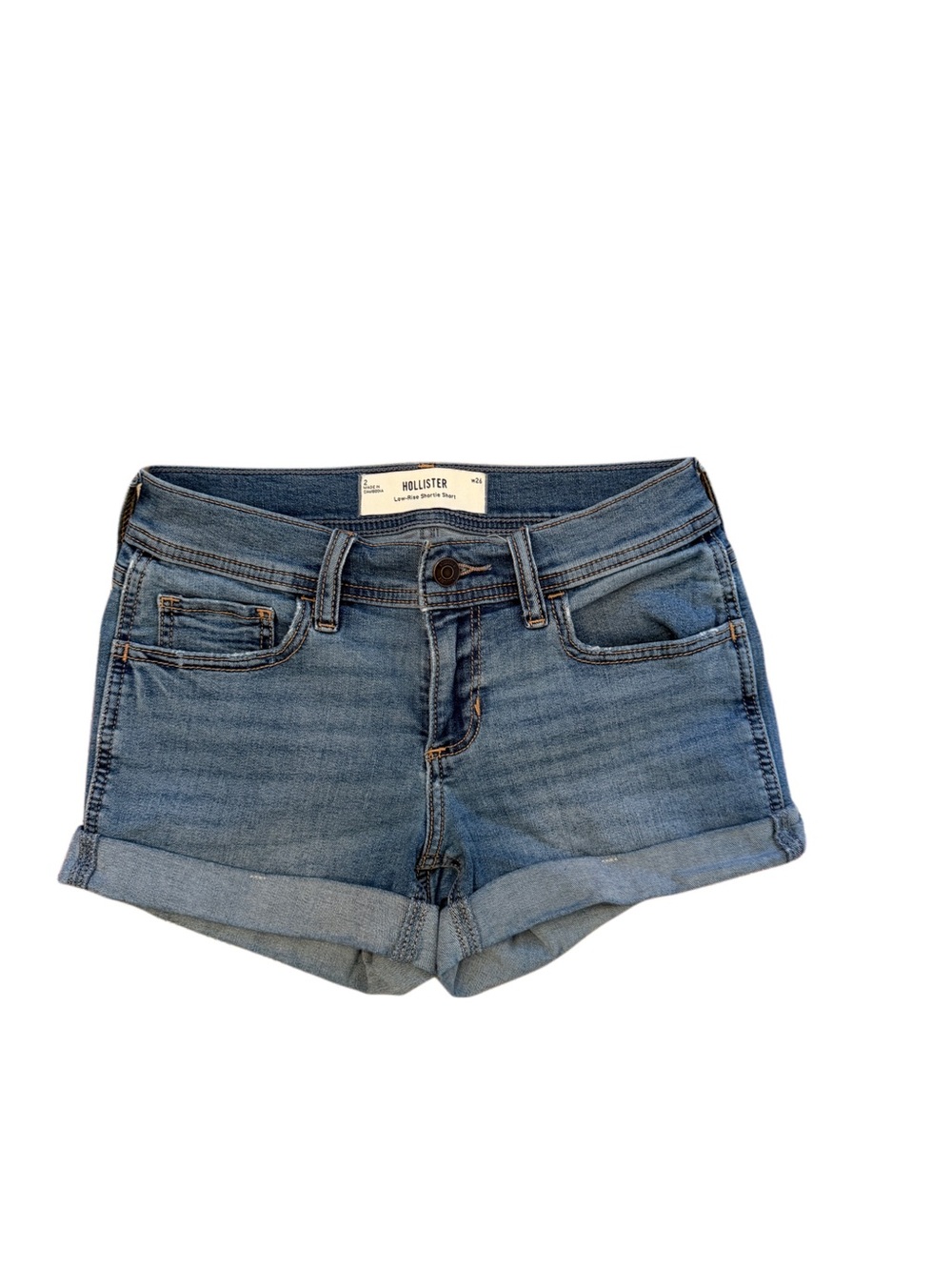 Hollister Light Blue Rolled Hem Denim Shorts